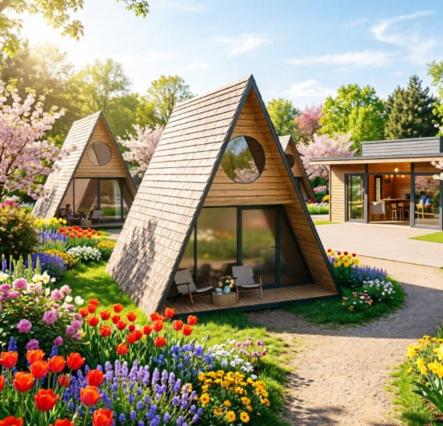 Casa in legno 36 mq (875 mq) con vetrata e bagno