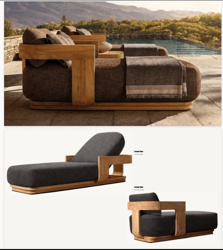 Letto in teak di lusso 2 da esterno piscina hotel