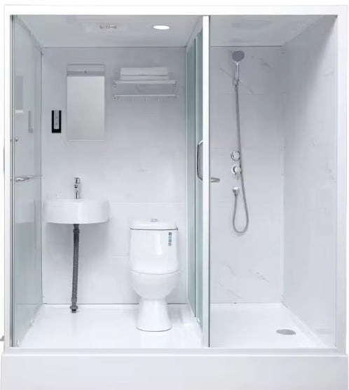 Cabina Bagno Completa per Glamping Impermeabile Mobile Coibentata WC Integrato