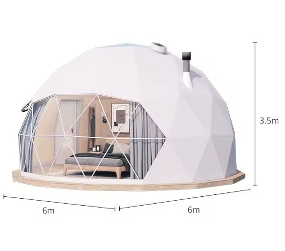 Cupola Glamping struttura Alluminio e PVC 36mq