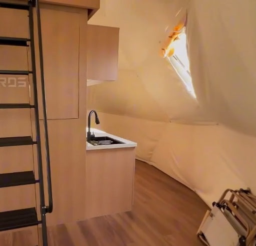 Cupola Glamping struttura Alluminio e PVC 36mq