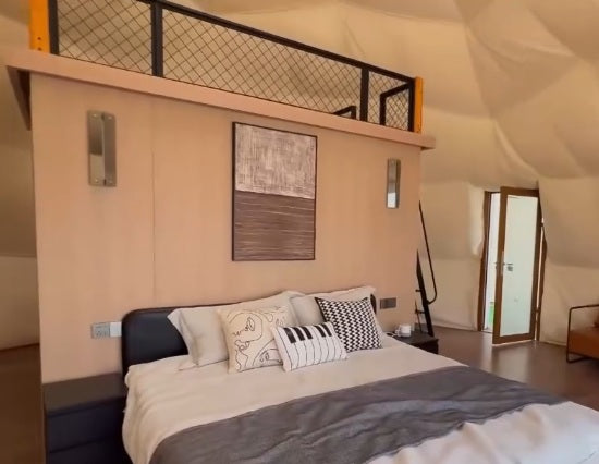 Cupola Glamping struttura Alluminio e PVC 36mq