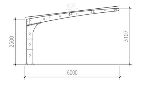 Carport 3 posti auto Tettoia 60 mq Pannelli solari esclusi