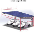 Carport 3 posti auto acciaio con sistema solare 12kW off-grid  mq 36