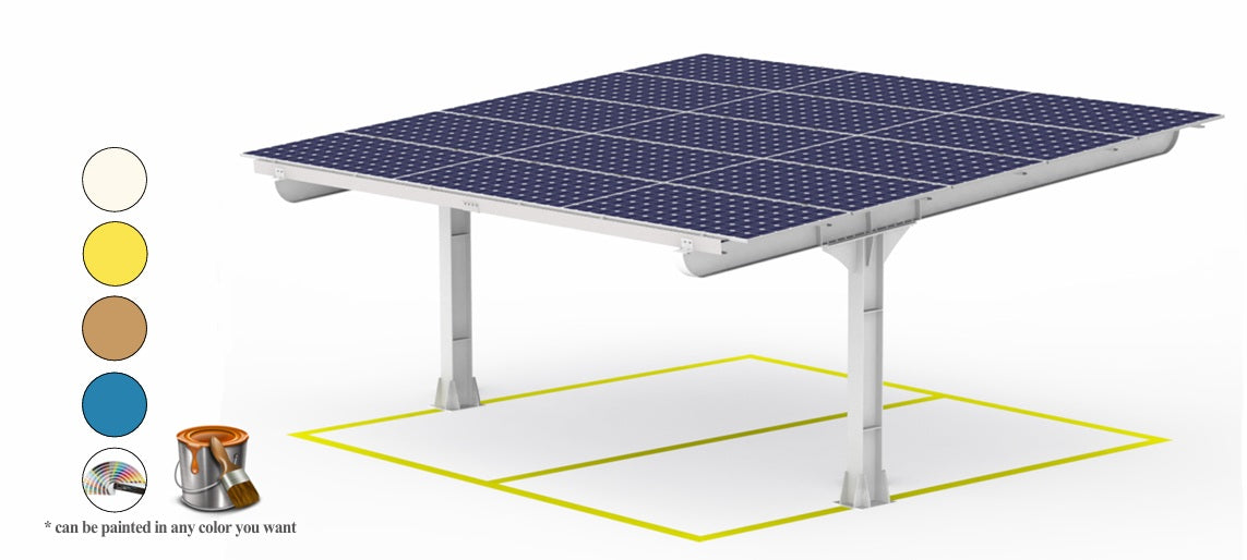 Carport Tettoia Auto 2 posti con impianto Solare fotovoltaico 6kWp mt 5x4
