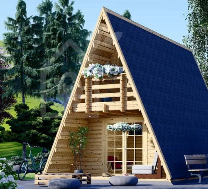 Casa in legno con bagno e soppalco su disegno metri quadri 37