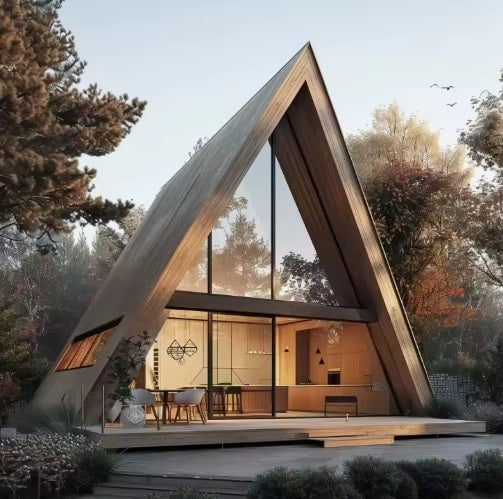 Casa in legno con soppalco e dehor su disegno metri quadri 35