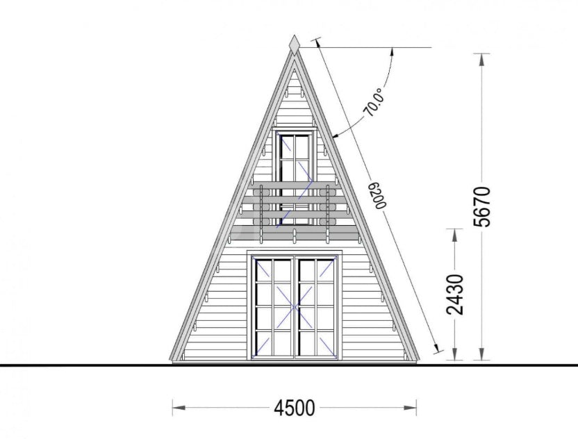 Casa in legno con bagno e soppalco su disegno metri quadri 37