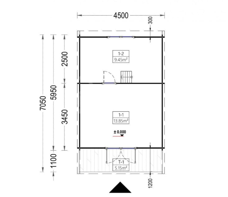Casa in legno con bagno e soppalco su disegno metri quadri 37