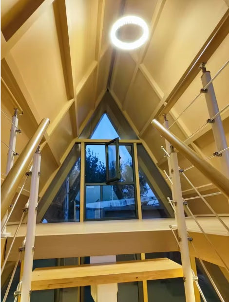 Casa in legno con soppalco e dehor su disegno metri quadri 48