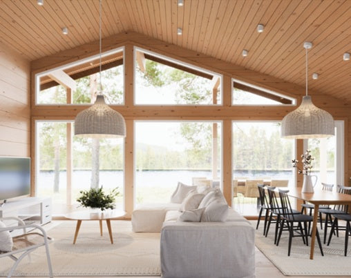 Casa di legno ecologica su disegno due camere due bagni dehor mq 80