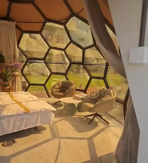 Cupola Glamping  struttura Doppio strato in Alluminio e Vetro 2 persone