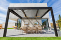 Pergola bioclimatica in Alluminio Illuminata e Motorizzata metri 3x3